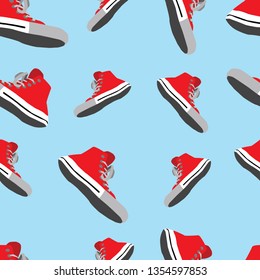 vector drawing multicolored sneakers