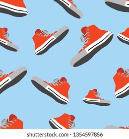 vector drawing multicolored sneakers