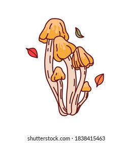 Vector drawing mushrooms. Clip art. Sticker. Suitable for printing on paper, fabric.