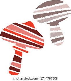 Vector drawing of mushrooms. Forest residents. Illustration, sketch.