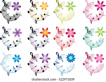 vector drawing music line icon