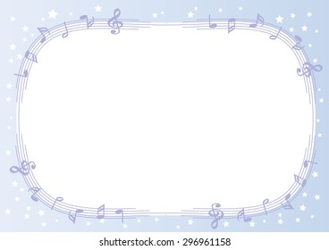 vector drawing music note with blank border
