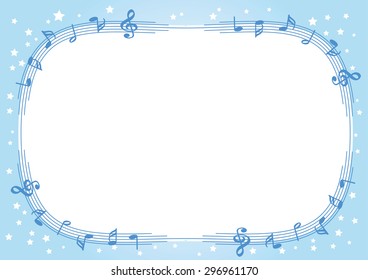 vector drawing music note with blank border