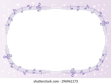 vector drawing music note with blank border