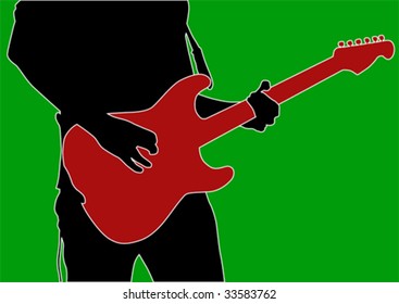 Vector drawing musicians from Electric guitar