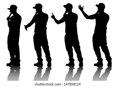 Vector drawing musicians style of rap. Property release is attached to the file