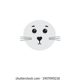 vector drawing of a navy seal muzzle in gray on a white background