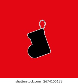 Dibujo de Vector del estilo plano de la bota del año Nuevo