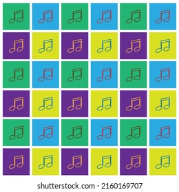 Vector drawing note music, contour colorful flat style