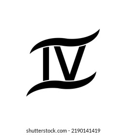 Vector drawing "number four", silhouette color black flat style