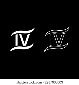 Vector drawing "number four", silhouette color white flat style