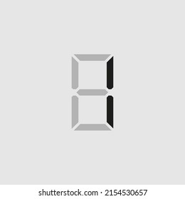 Vector drawing "number one". Electronic digit color black flat style