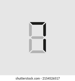 Vector drawing "number seven". Electronic digit color black flat style