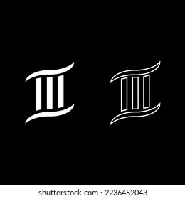 Dibujo vectorial "número tres", estilo blanco de color de silueta