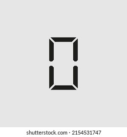 Vector drawing "number zero". Electronic digit color black flat style