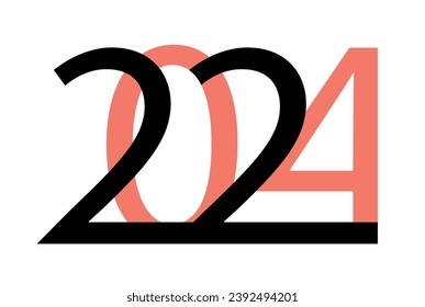 Vector drawing. Numbers of the new year 2024