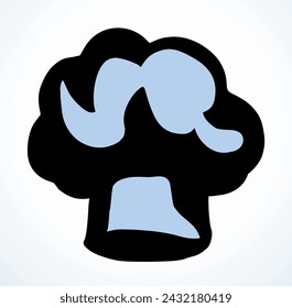Vector drawing. Old chef hat