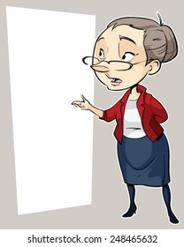 Vector drawing of an old lady