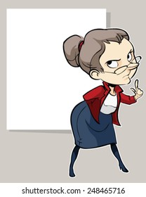 Vector drawing of an old lady