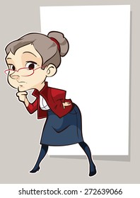 Vector drawing of an old lady