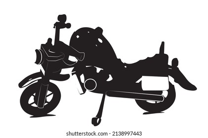 Vector drawing of old tourist motorbike. classic motorcycle from america 