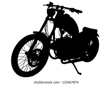Vector drawing a old tourist motorcycle