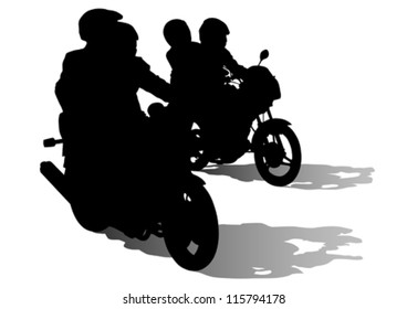 Vector drawing a old tourist motorcycle