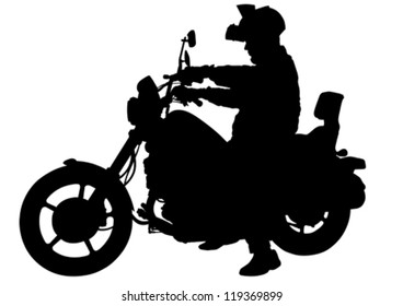 Vector drawing a old tourist motorcycle