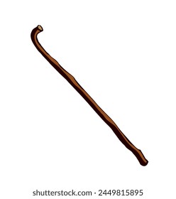 Vector drawing. Old wooden stick