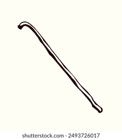 Vector drawing. Old wooden stick