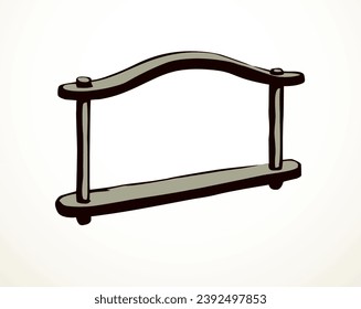 Vector drawing. Old wooden yoke