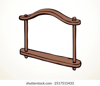 Vector drawing. Old wooden yoke