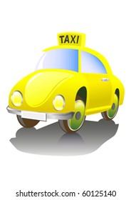 Vector Drawing Old Yellow Taxi Stock Vector (Royalty Free) 60125140 ...