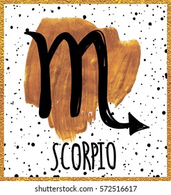 Vector drawing on gold background staining. Constellation , signs of the zodiac .