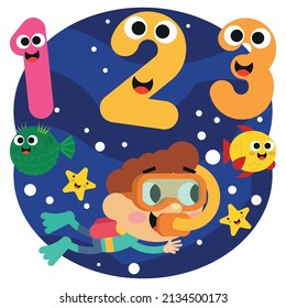 Vector haciendo uso de números para niños