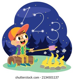 Vector haciendo uso de números para niños