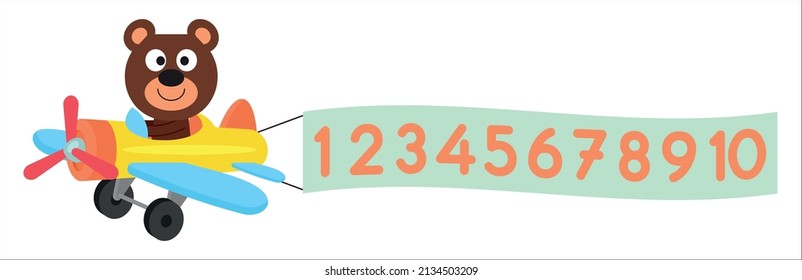 Vector drawing on numbers for children