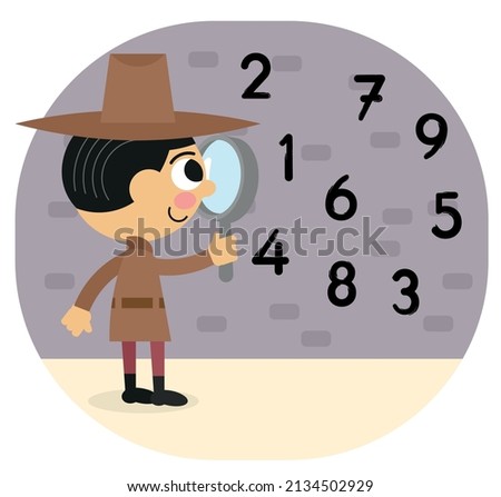 Vector drawing on numbers for children