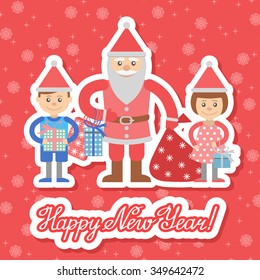 Vector drawing on the theme of Christmas. 