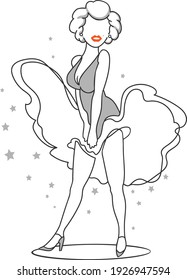 vector drawing on the theme of the movie actress