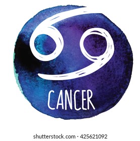 Vector drawing on watercolor background staining. Constellation , signs of the zodiac .