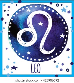 Vector drawing on watercolor background staining. Constellation , signs of the zodiac .