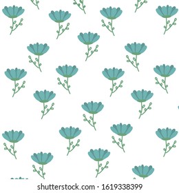 vector drawing on a white background with flowers and leaves.