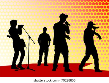 Vector drawing on youth fashion and music