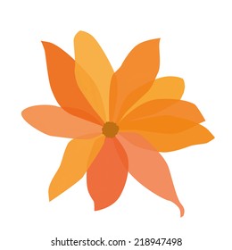 Vector drawing of orange flower isolated
