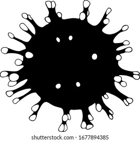 Skizze für die Vektorillustration des menschlichen Coronavirus einzeln auf weißem Hintergrund.Coronavirus 2019-nCoVVorsicht ist geboten.Stopp des Coronavirus. Vektorillustration.