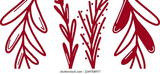 Vector drawing outline of a plant