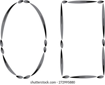 vector drawing oval and rectangle border