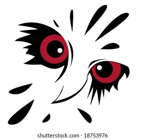 vector drawing of the owl on white background