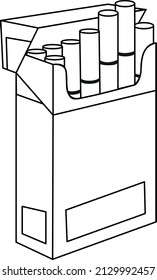 Vector drawing of a pack of cigarets